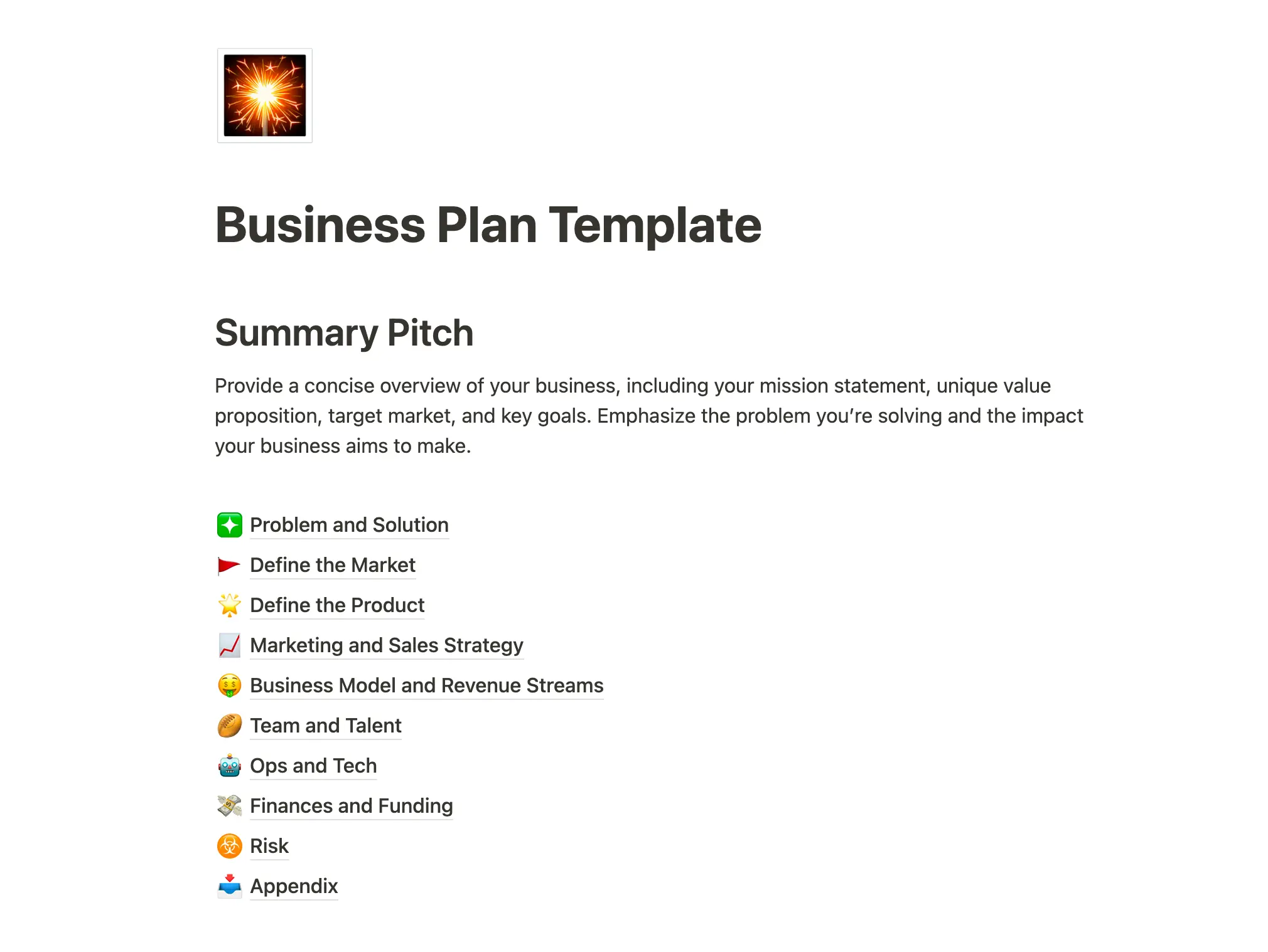 Business plan template